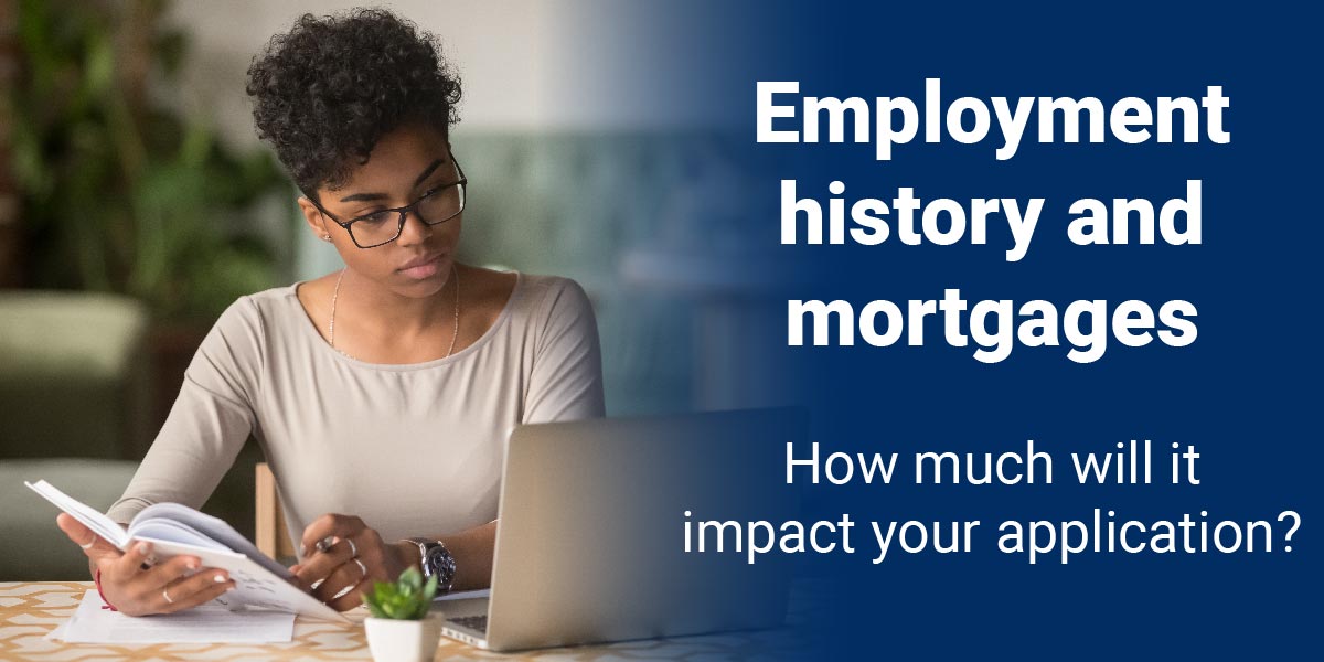 Woman at the computer studying mortgages