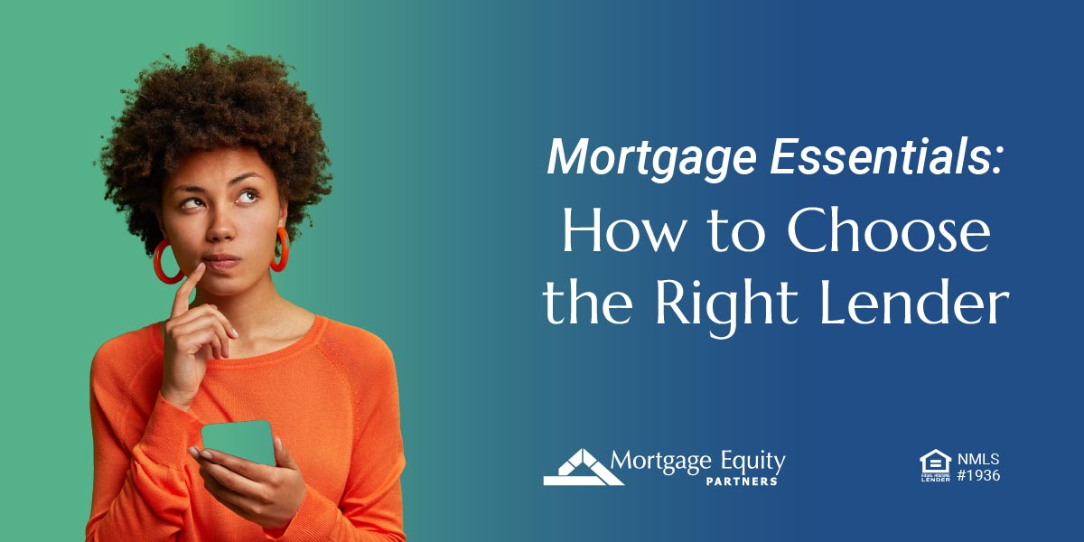 A female contemplating how to choose the right mortgage lender