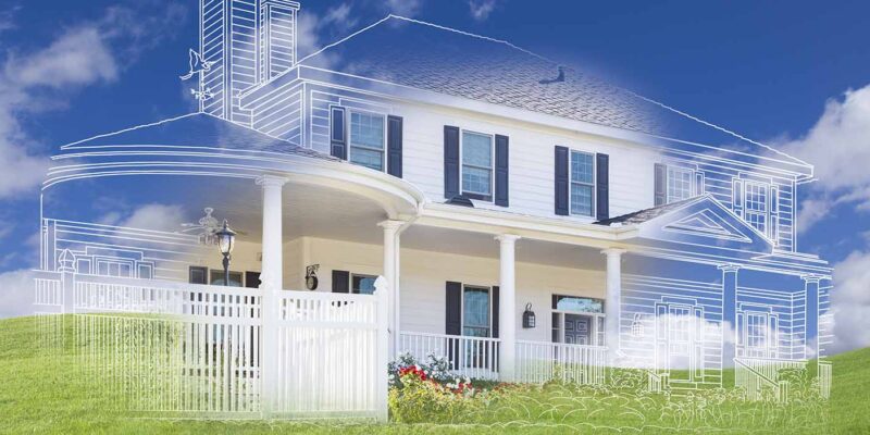 construction of dream house in green field