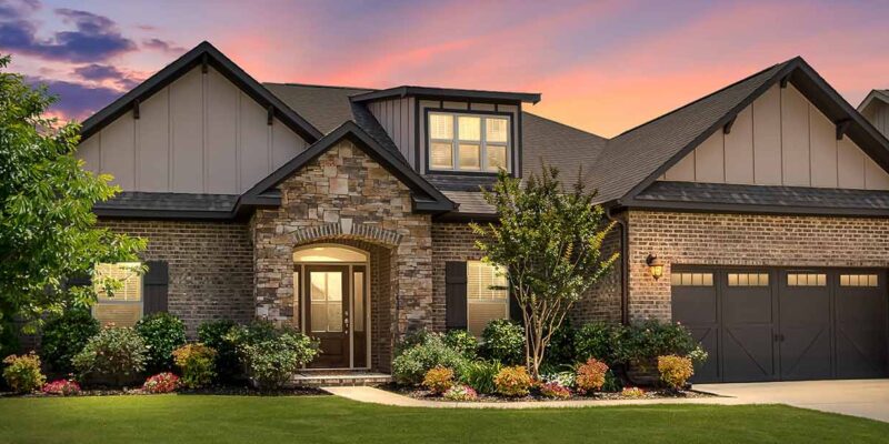 Beautiful house at dusk