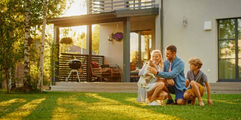 Happy Family in Backyard