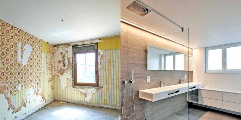 Before and After bathroom renovation