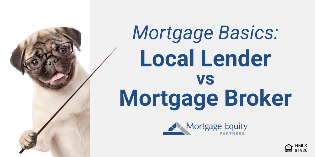 dog pointing to local lender vs mortgage broker