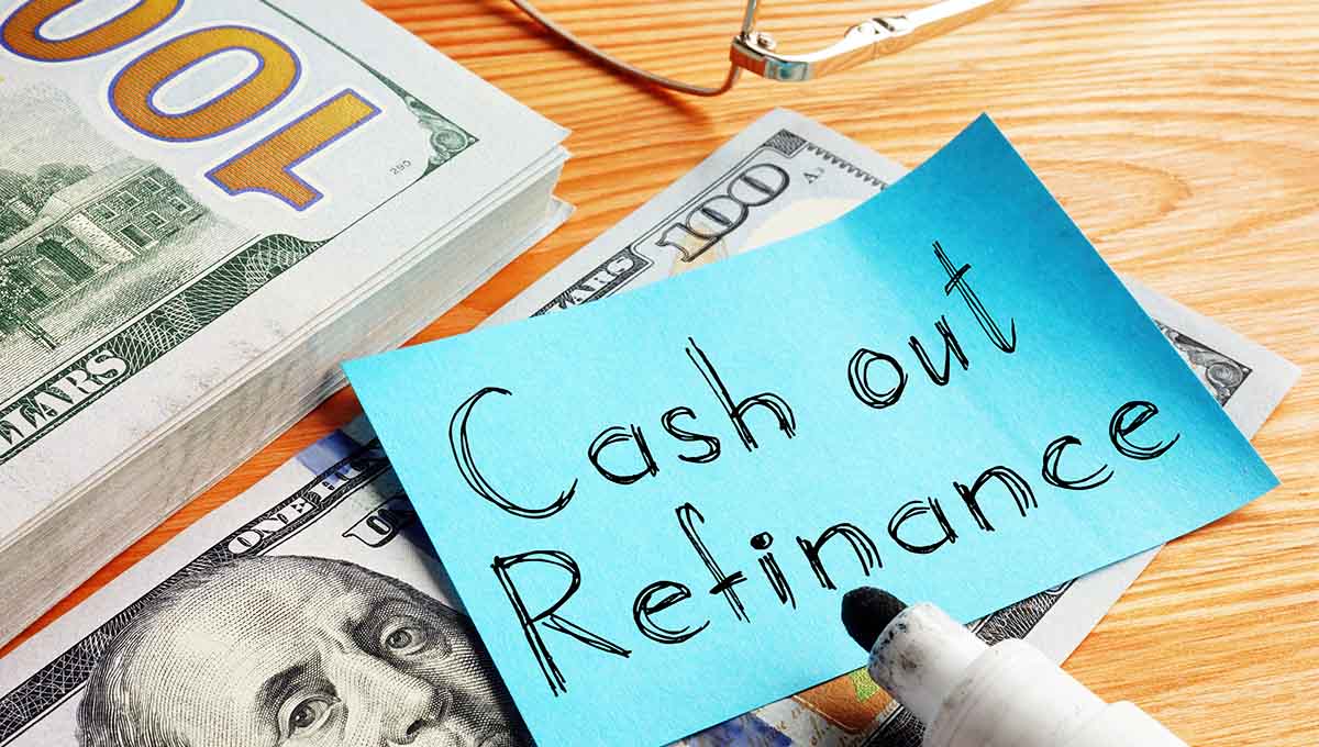cash out refinance note on top of money