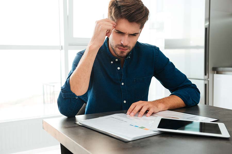 Young man studying