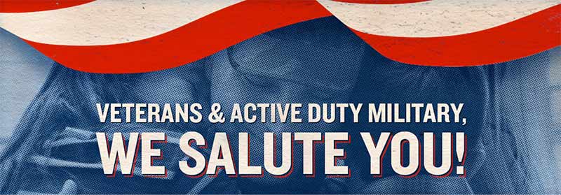 Veterens and active duty salute