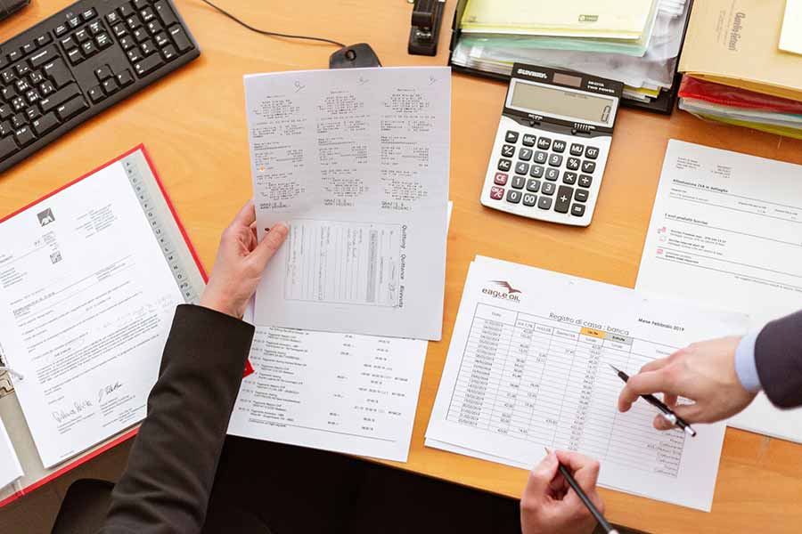 person looking at paperwork