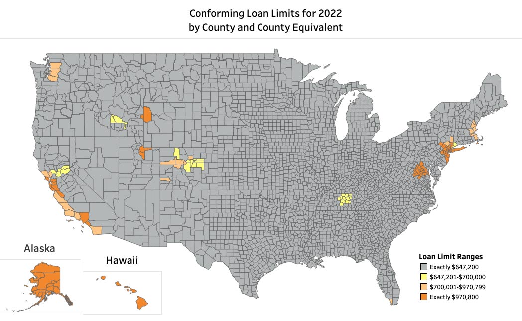 Conforming Loan Limits Map