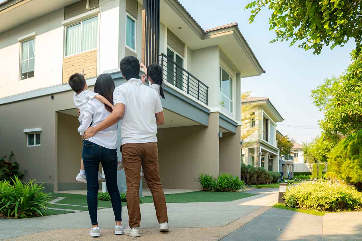 A young family looking at housing