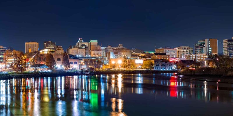 Delaware skyline at night