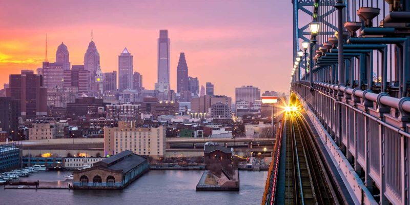 Bridge overlooking Philadelphia