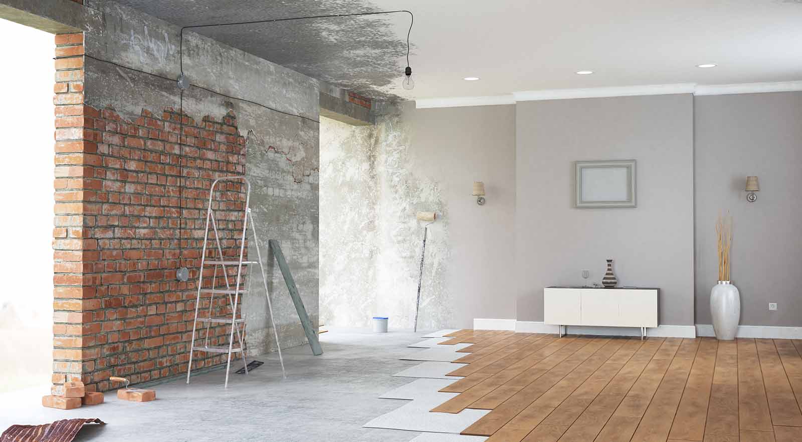Room Half Renovated in House