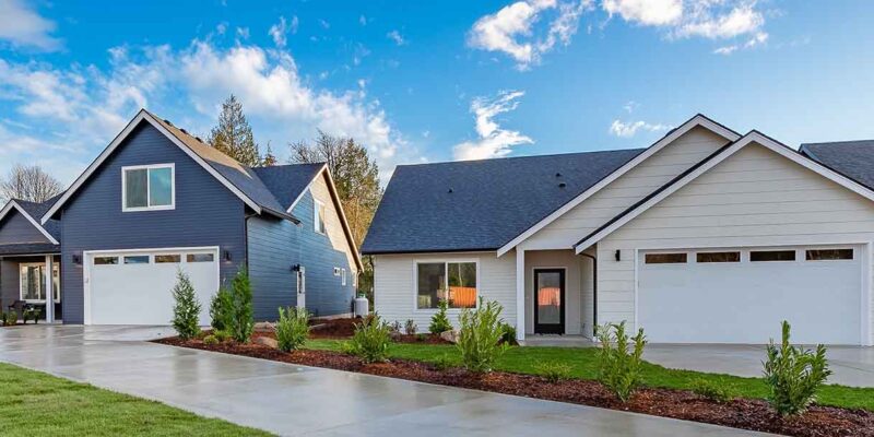 Lovely house with a blue sky above
